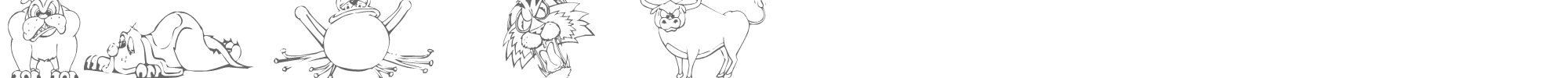 Sample characters LM Animal Toons Font